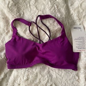 Lululemon Free to Be Bra Purple and Black NWT Size 4